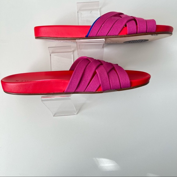 Rothy’s NWT The Slide Sz 7.5 Red Hot Pink Sandals - Picture 3 of 8